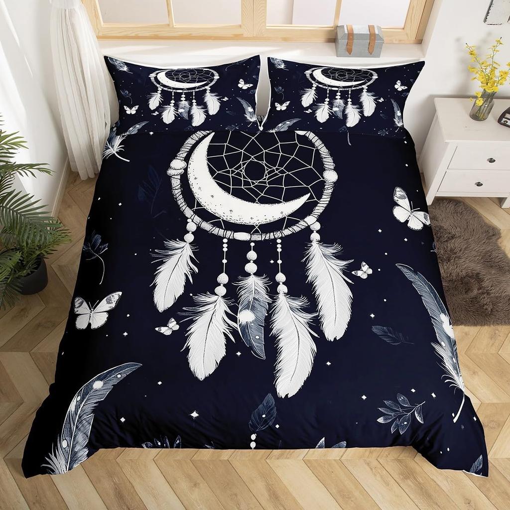 Comforter Dream Catcher Comforter For Girls Women Boho Feather Single Queen Exotic Bohemian Mandala Floral Bedding Set