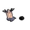 New Namaste With Bat Knife Cross Fire Enamel Brooches Namaskar Pins For Buddhist ewelry Gift