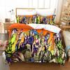 3D Anime JoJo Bizarre Adventure Jotaro Kujo Bedding Set Printed With Pillowcase Duvet Cover Soft Queen King Size Bedclothes Home