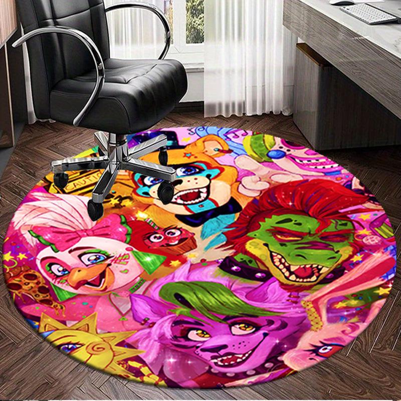 1PC Five Nights Party Round Rug, Non-slip Chair Mat, Home Decor, Circle Carpet Perfect for Office, Bedroom, Living Room,Christmas Gift