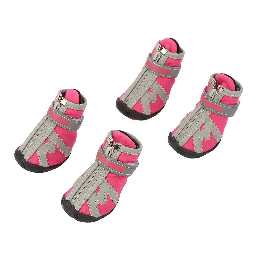 

Winter Dog Warm Shoes Non Slip Rain Snow Pet Waterproof Booties for Small Big Dogs (Pink No.2) розовый