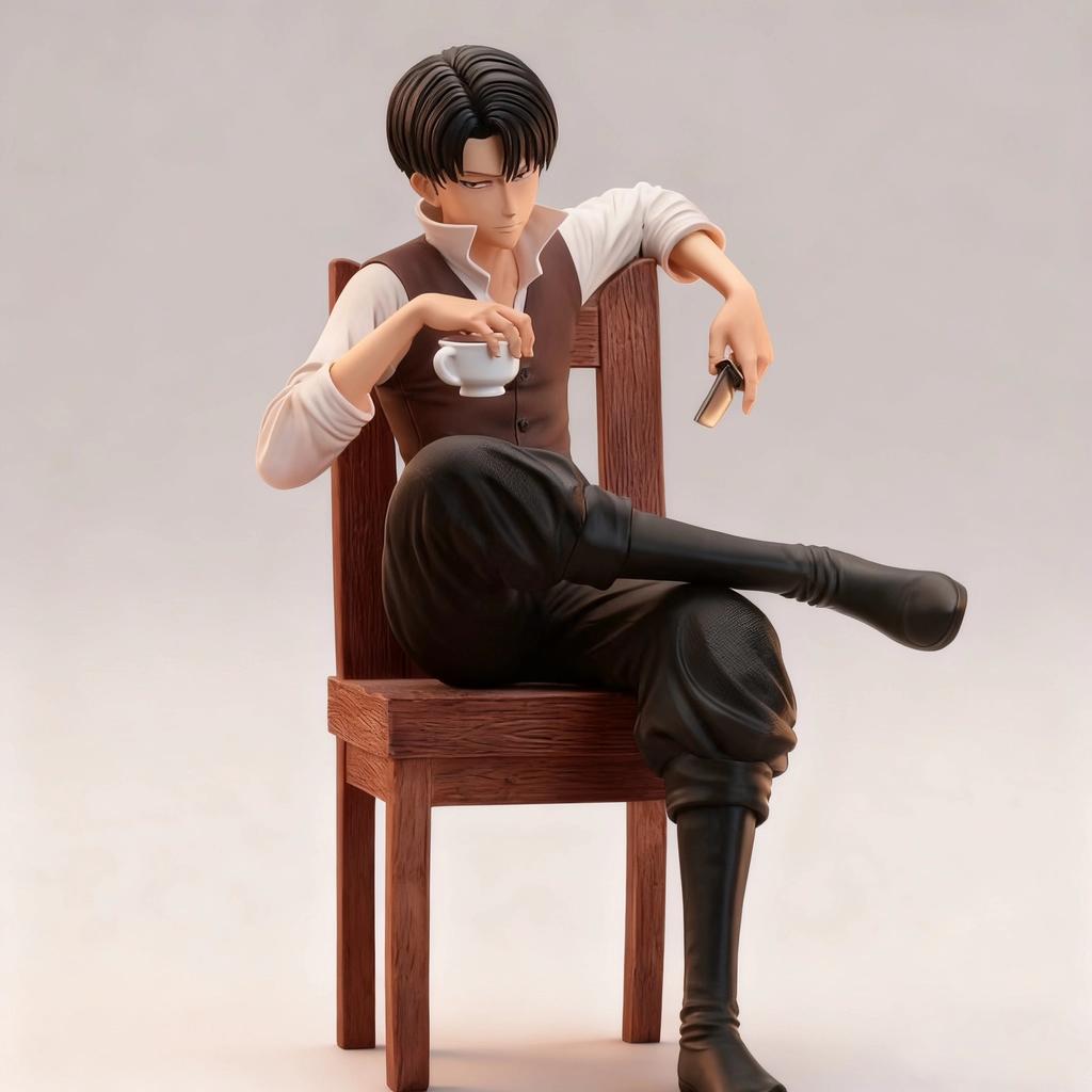 19cm Anime Útok titánů Figurky Levi Ackerman Figurka Model v sedě Hračky Předprodej Socha GK Figurka Ozdoba Dárky