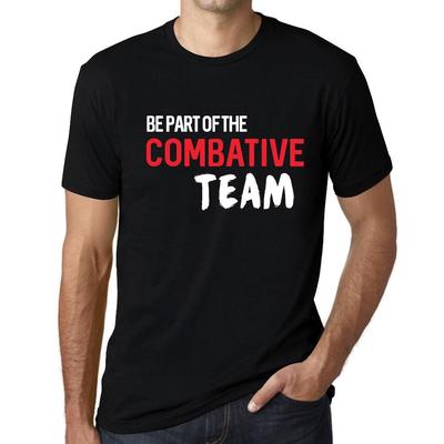 Men’s Vintage Tee Shirt Graphic T Shirt Be Part of The Combative Team Deep Black White Text