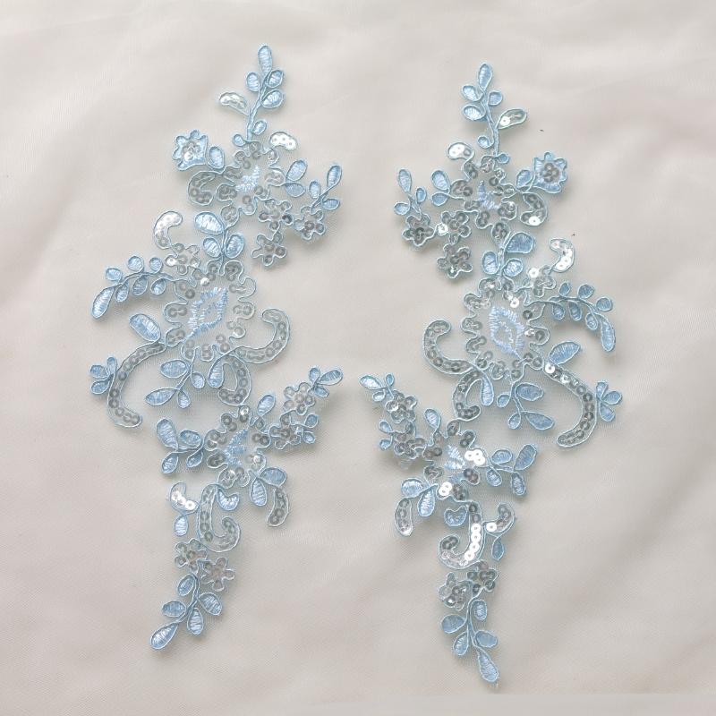 1 Paar zum Annähen & Aufbügeln Spitze Blumen Applikation Aufnäher Bestickter Stoffbesatz Aufkleber für Kleiderflicken DIY Bastelarbeiten