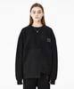 MOZMOZ Reverse Asymmetrical Cut Terry Heavy Brushed Sweatshirt Black