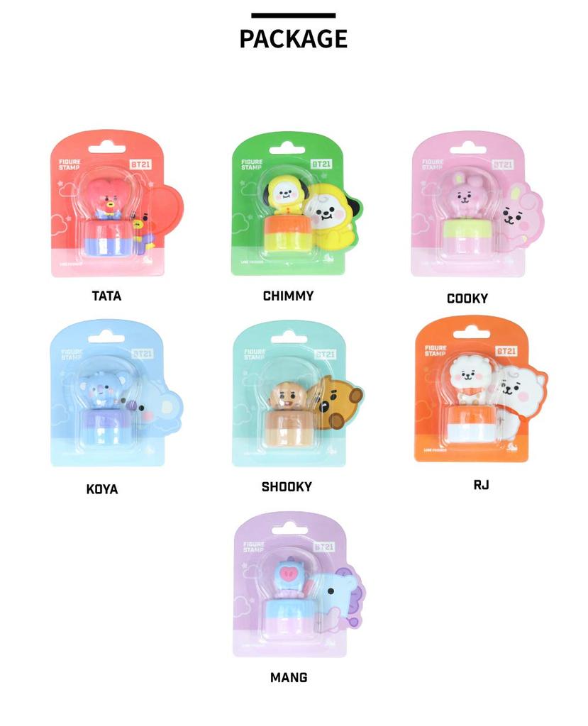 BT21 Ștampilă oficială cu figurină Ștampilă de cauciuc Ștampilă de birou Rechizite de sigiliu Papetărie drăguț (SHOOKY)