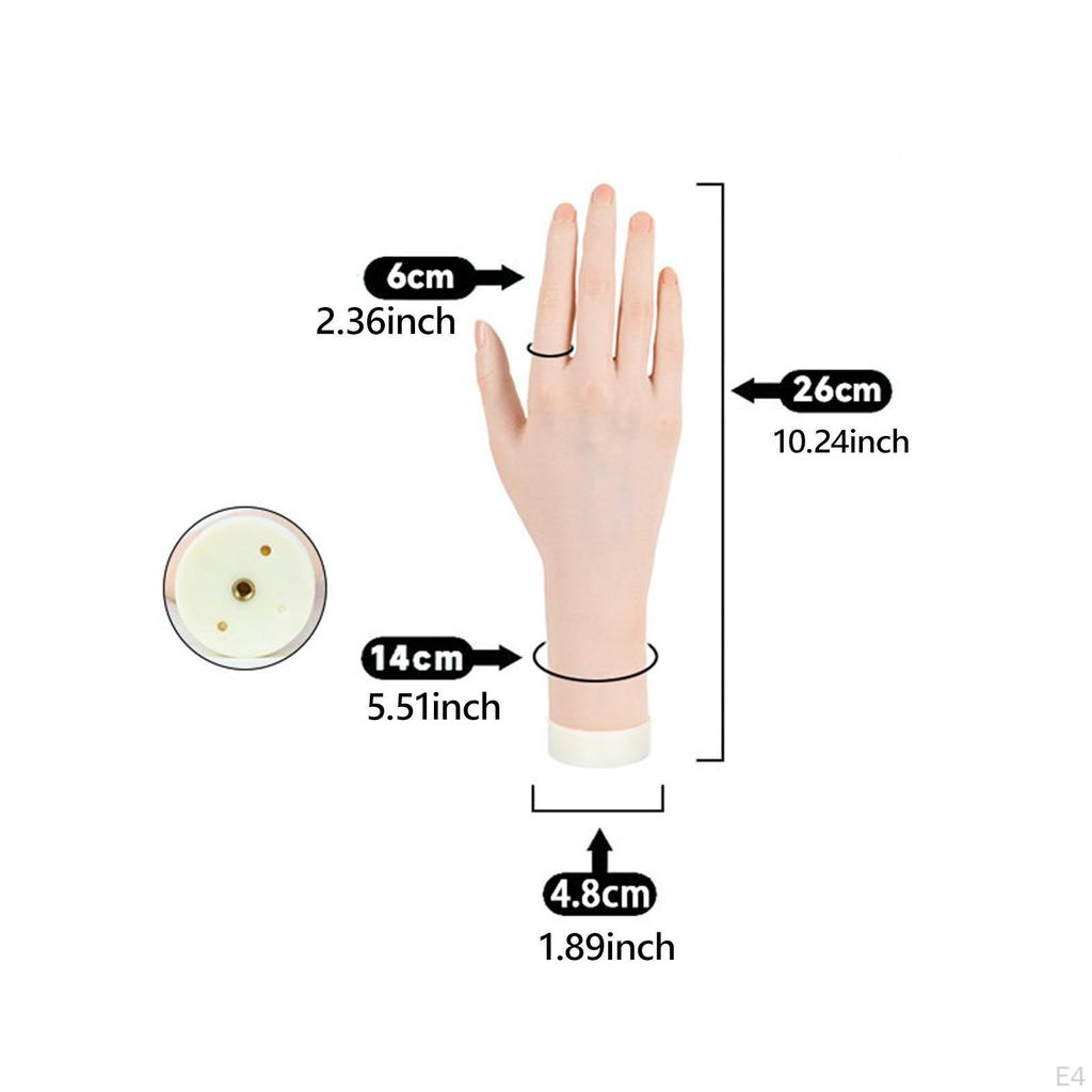 Mannequin Hand Jewelry Display Holder, Flexible Bendable Practice for Acrylic Nails,
