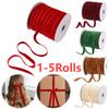 1-5Rolls Packaging Wired Velvet Red Ribbon Single-Sided Christmas Velvet Ribbon Crafts Supplies Wide Ribbon for Handmade Bow