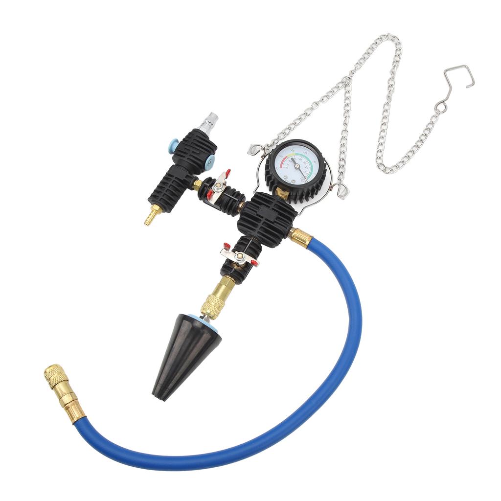 Coolant Refill Tool Kit 90psi Accurate Gauge Scale Flexible Hose Radiator Pressure Tester Kit
