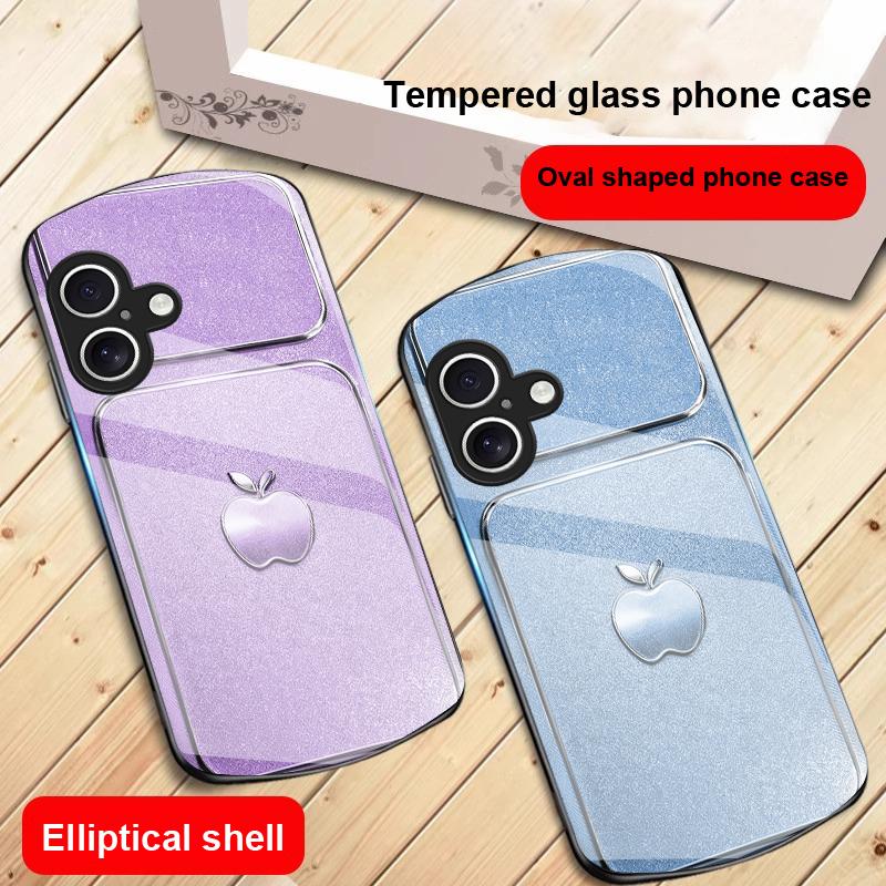 Vintage srebrna ramka Do iPhone 17 16 15 14 13 Plus 12 mini 11 Pro Max XR Xs Max X 7 8 6S 22 20 Eliptyczne szklane etui na telefon