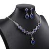 Square Simple Rhinestone Water Drop Jewelry Set, Banquet Wedding Elegant Temperament Accessories Necklace