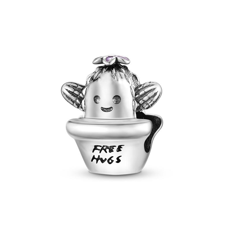 Inlaid Zircon Charm Beads S925 Sterling Silver Color Love Heart Snake Dangle Fit Original Bracelet Charms Pendant Jewelry