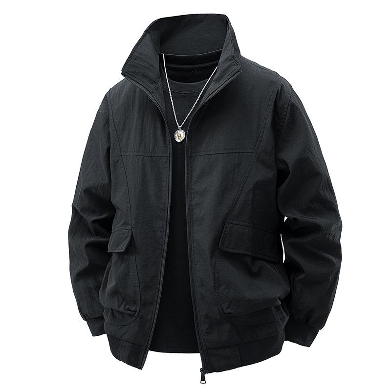 American Retro Workwear Jacket - Waterproof, Windproof, Loose Fit, Stand Collar for Autumn/Winter