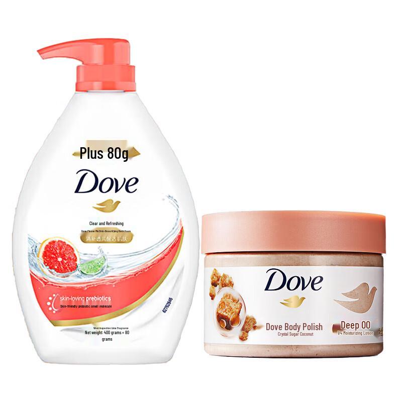 Dove Clear Shower Gel & Coconut Sugar Scrub Set