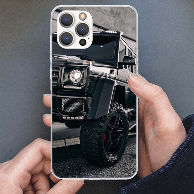 Black Sport Cars Male Men G63 Phone Case For Apple iPhone 16 15 14 13 12 11 Pro Max Mini XS XR X 7 Plus 8 + SE Soft Silicone Pri