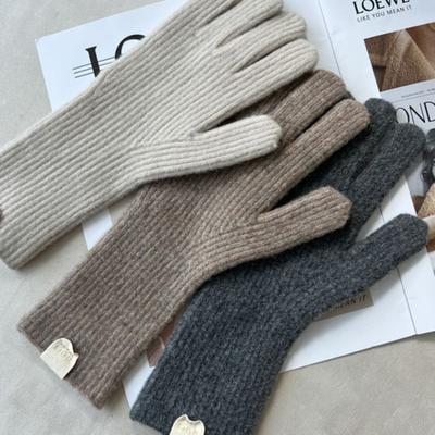 THEHEE Women's Fingerhole Wool Knit Long Gloves_10 Colors