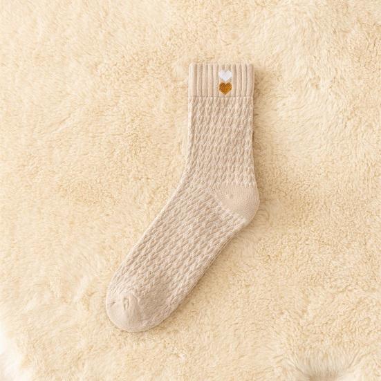 Fleece-Lined Winter Socks Women Warm Thickened Boot Socks Ribbed Casual Thermal Crew Socks for Daily Wear Christmas Gifts