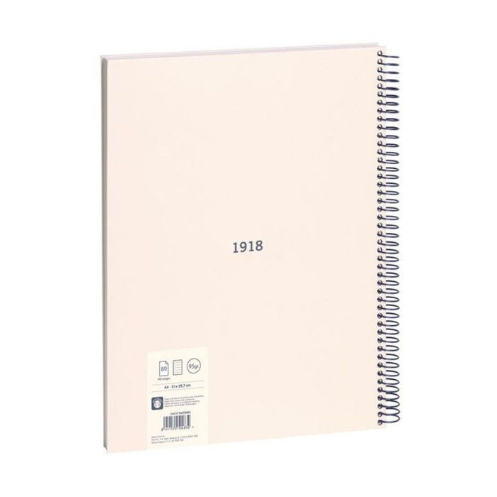 Cahier A4 - MILAN - 1918 - Couverture Rigide - 80 Feuilles - Papier Ligné 95 G/m²