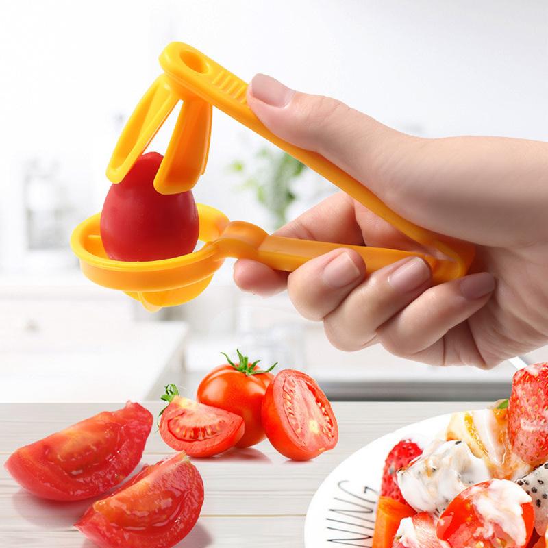 Taglia Uva Pomodorini Ciliegino Fragole per Frutta e Verdura Taglia Insalata Sicurezza Senza Lama Gadget da Cucina