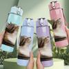 1PC Cat Looking Over Shoulder 750ml Color Plastic Sports Water Bottle Leakproof Flip Straw Lid Suitable for Sports Office Home Use