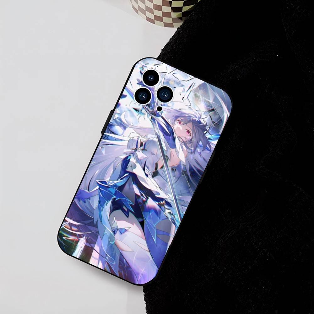 S-Skirk Anime Game G-Genshin I-Impact Phone Case Cool Black Silicone Soft For IPhone 16 15 14 13 12 11 X XR Plus Pro Max Plus