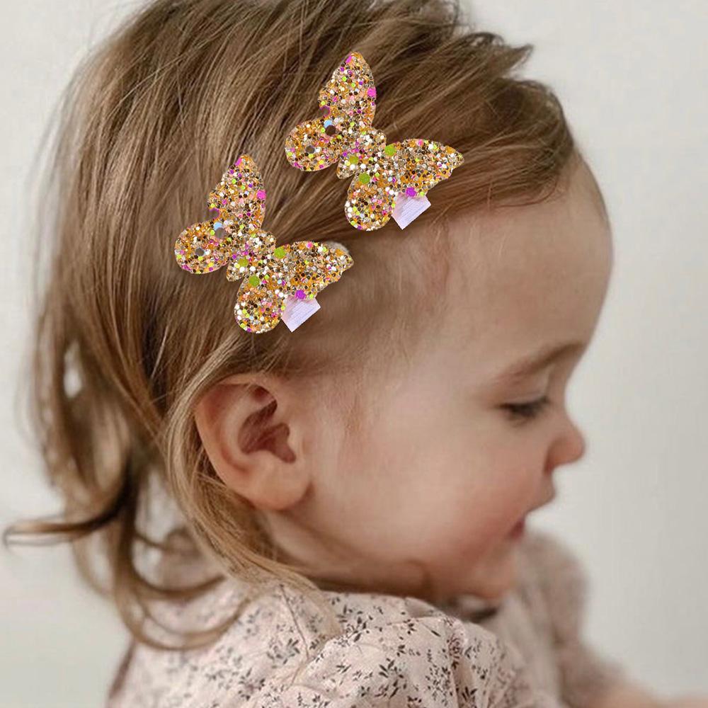 6 Stück Glitzer Schmetterling Haarspange Funkelnde Pailletten Haarnadel Süße Niedliche Haarspange für Baby Mädchen Kinder Kinder Kopfschmuck Accessoires