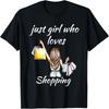 Just A Girl Who Loves Shopping Cute Black T-Shirt