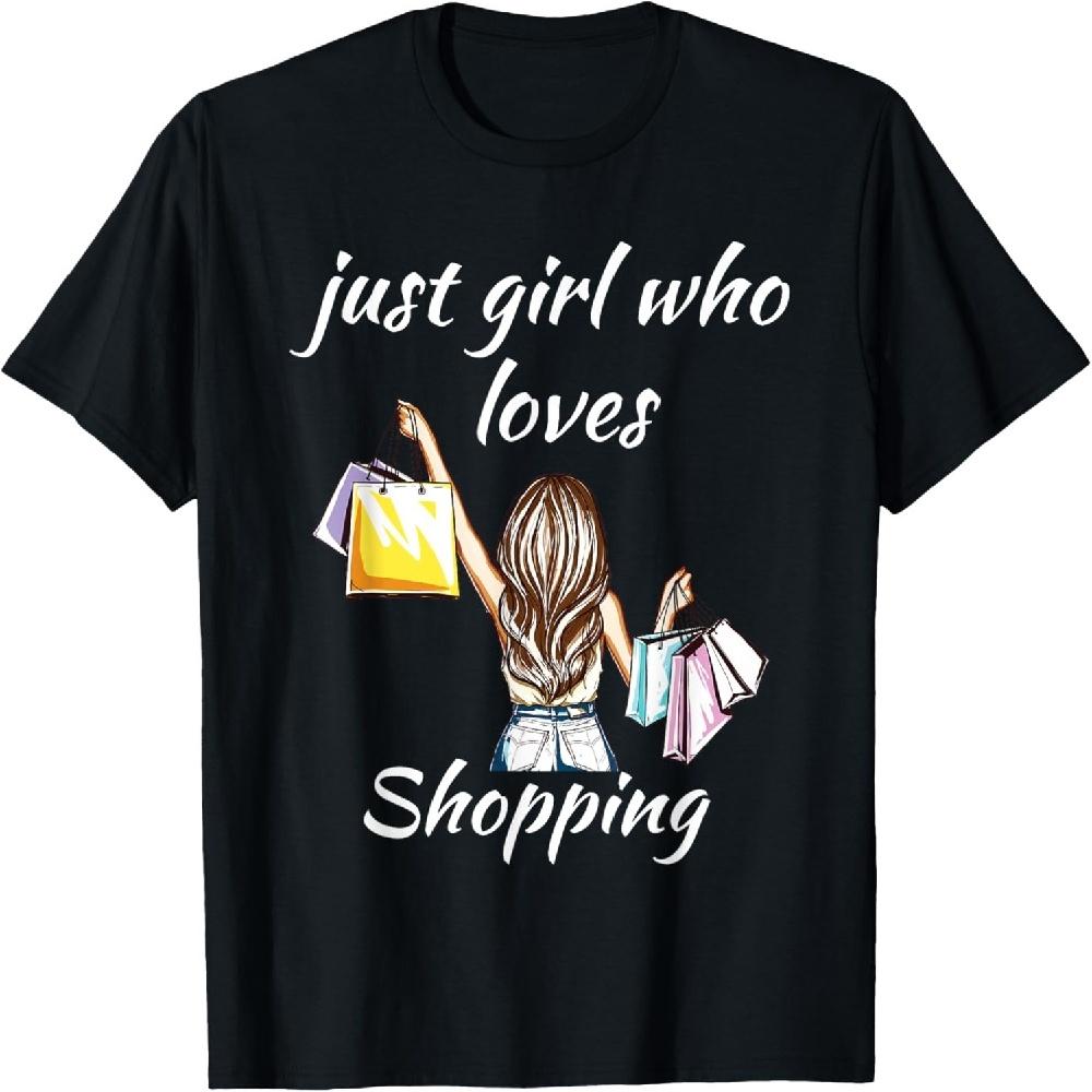 

Just A Girl Who Loves Shopping Cute Black T-Shirt XXXXXL чёрный