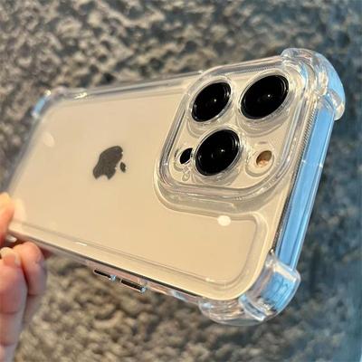 Shockproof Silicone Bumper Clear Phone Case For Iphone 13 12 11 14 Pro Max Xr X Xs Max 14pro Camera Protection Transparent Cover