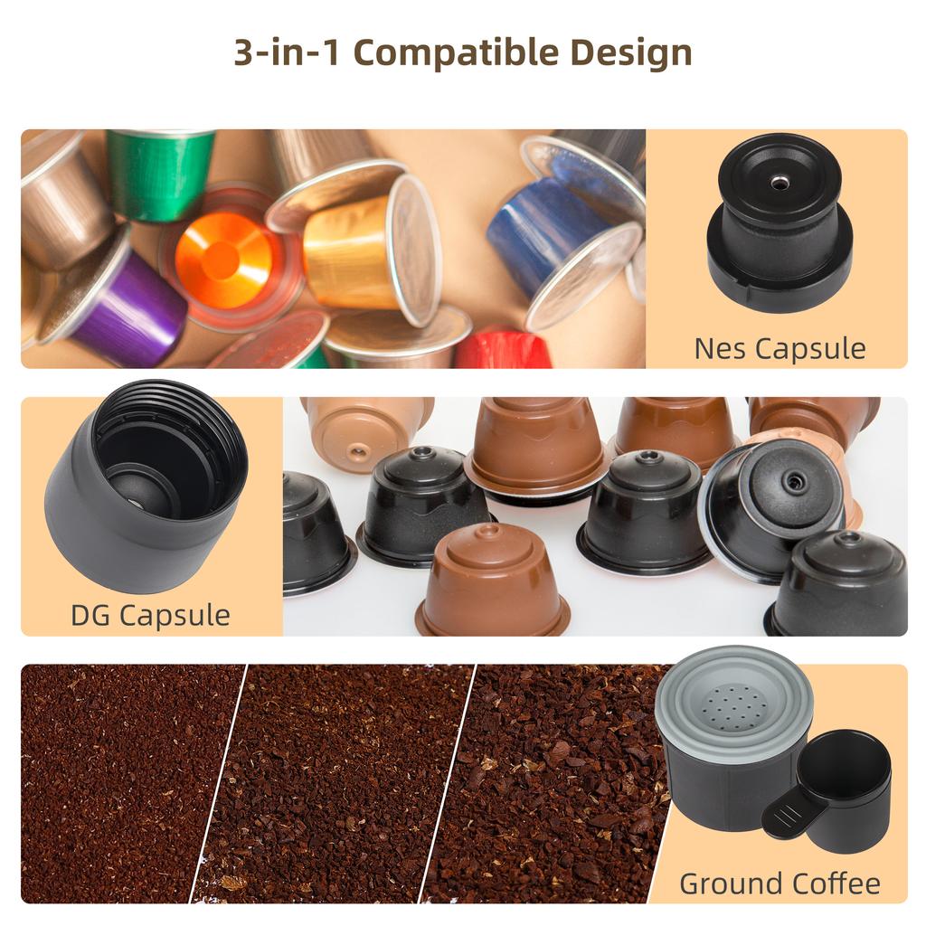 Portable Coffee Maker Espresso Machine Hand Press Capsule Ground Coffee Brewer Portable for Travel and Picnic,BioloMix