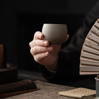 Kung Fu Tea Set Japanese Stoneware Tea Cup Ancient Style Retro Master Cup 80ml Handmade Coffee Mug Afternoon Tea