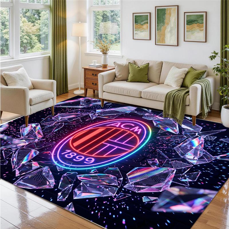 AC Milan Design Crystal Velvet Rug Soft Decorative Mat for Bedroom Entrance