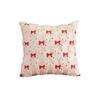 Plush Christmas Decorative Cushion Cover Christmas Tree Wreath Pattern Embroidered Sofa Cushion Slipcover Square Hidden Zipper