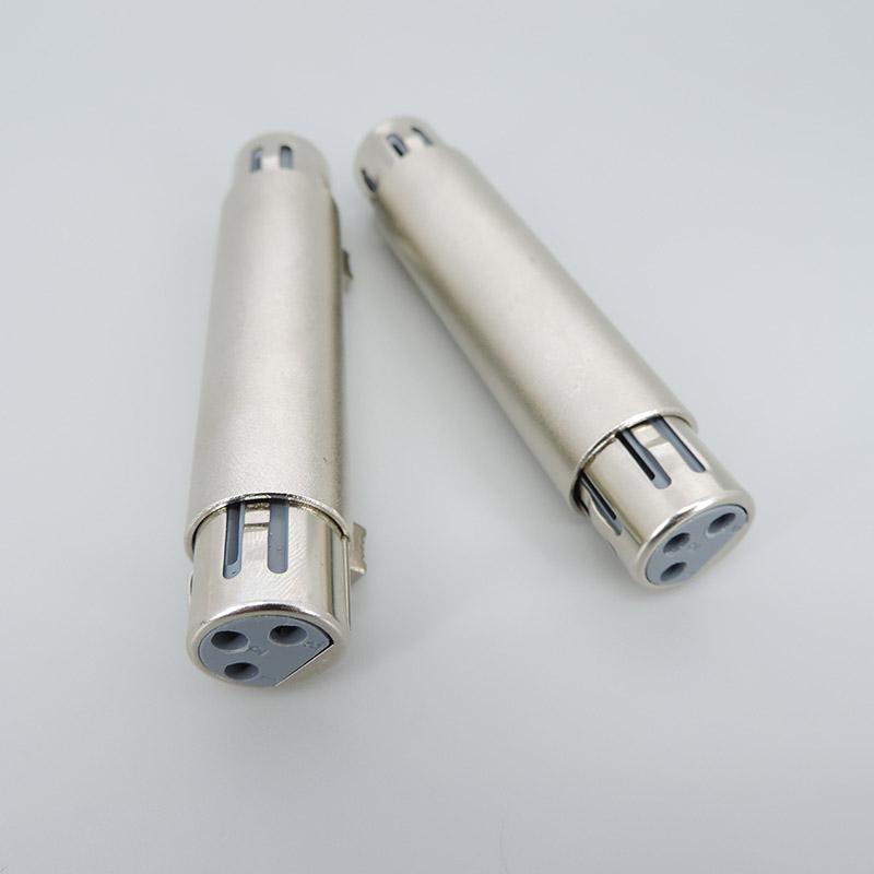 1pcs metal 3-Pin 3 core XLR Female to Female Audio cable connection Microphone Mic Adapter Connector xlr female to xlr female a1