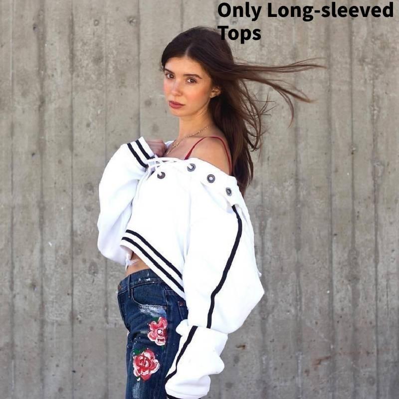 Trendy Long Sleeve Pullover Hoodie With Lace-up Design For Women In Cotton Blend