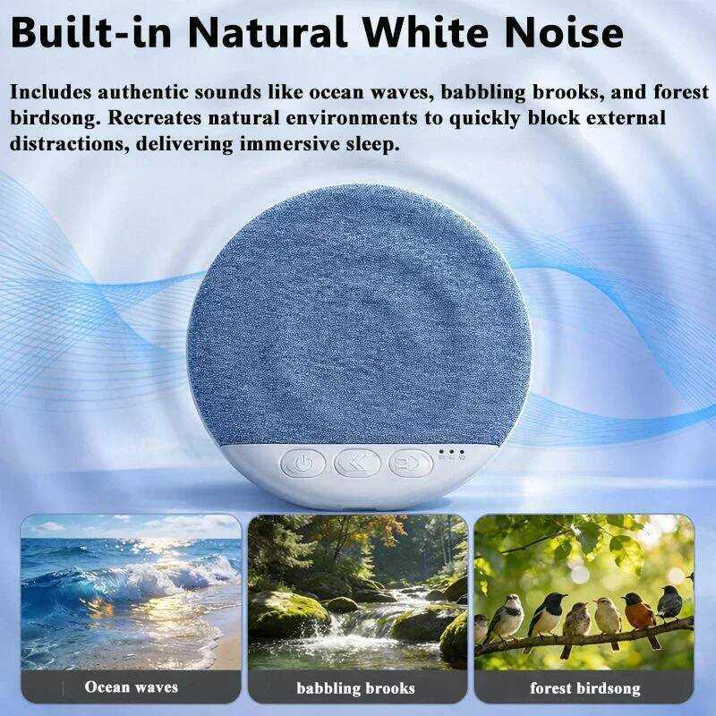 NEW Wireless Bedroom Pillow Speaker Bluetooth 5.4, Under Pillow Sound Machine with White Noise, 30/60/90 Min Timer, Stereo Sound