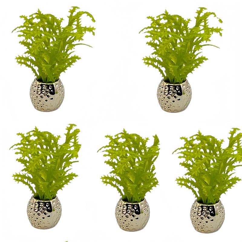 

5Pcs Simulation Miniature Garden Scene Decor 1:12 Dollhouse Mini Potted Plants Green Plants Model Courtyard Accessories one size