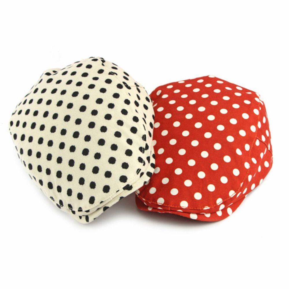 Y2k Polka Dot Beret Cotton Retro Painter Hat Personality Forward Cap Spring