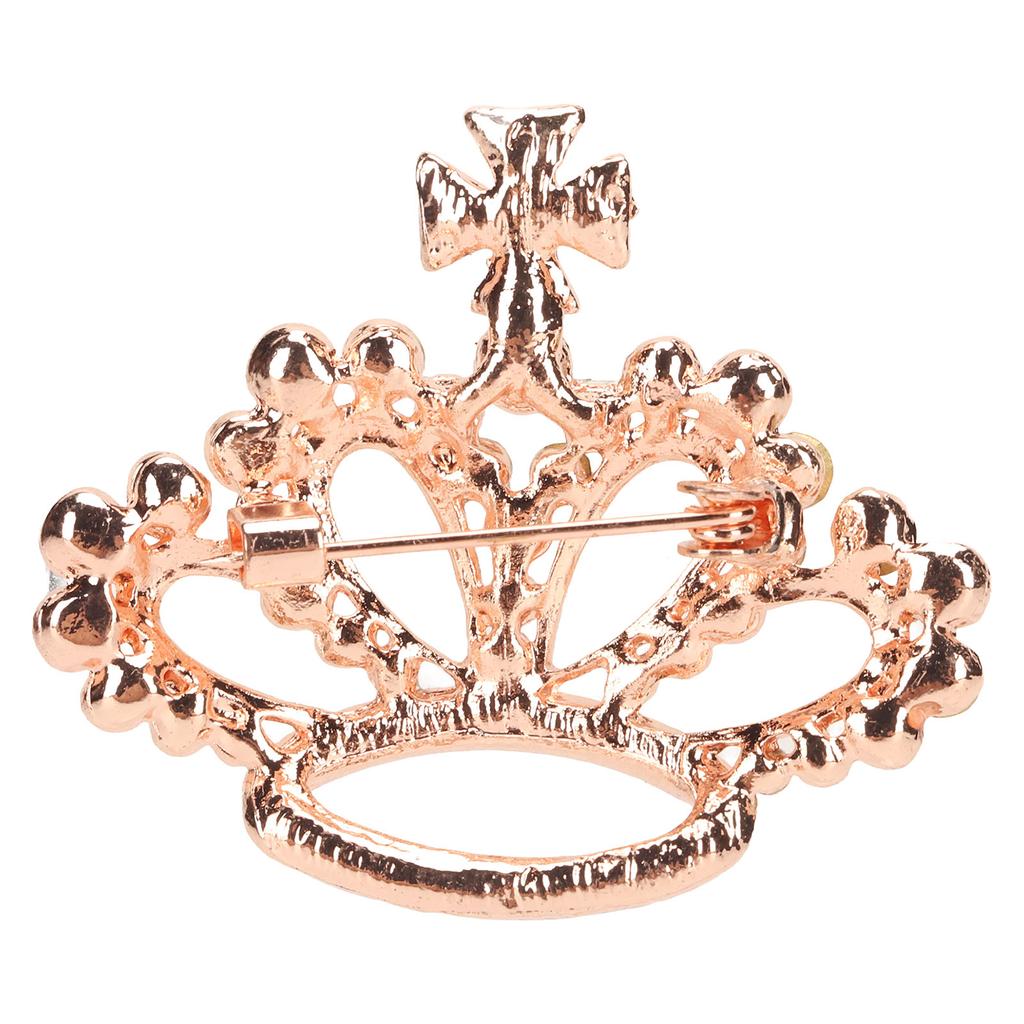White Women Rhinestone Crown Brooch Stylish Decorative Female Ladies Rhinestone Breastpin
