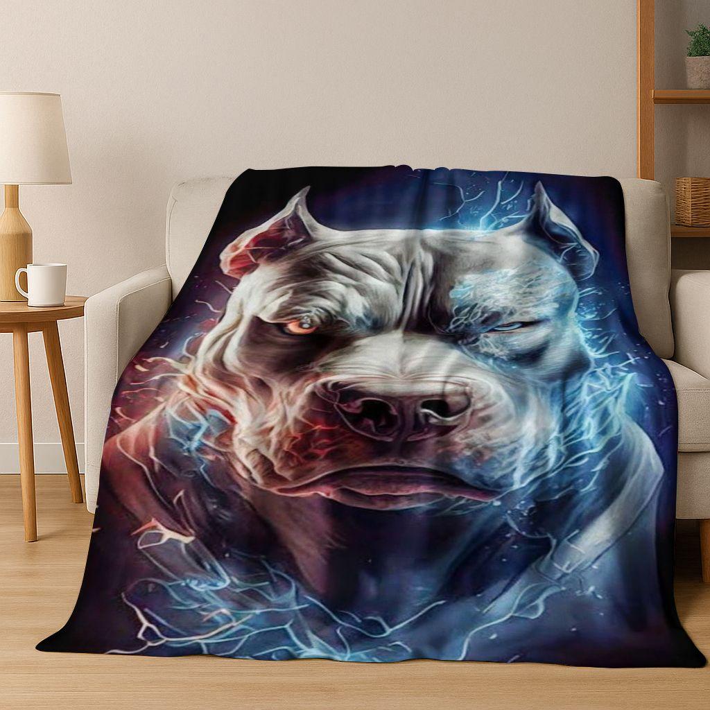 2026 New French Bulldogs Pit Bull Dogs Flannel Blanket,Cozy Soft Throw Blanket for Home Bedroom Bed Sofa Picnic Cover Kids Gift