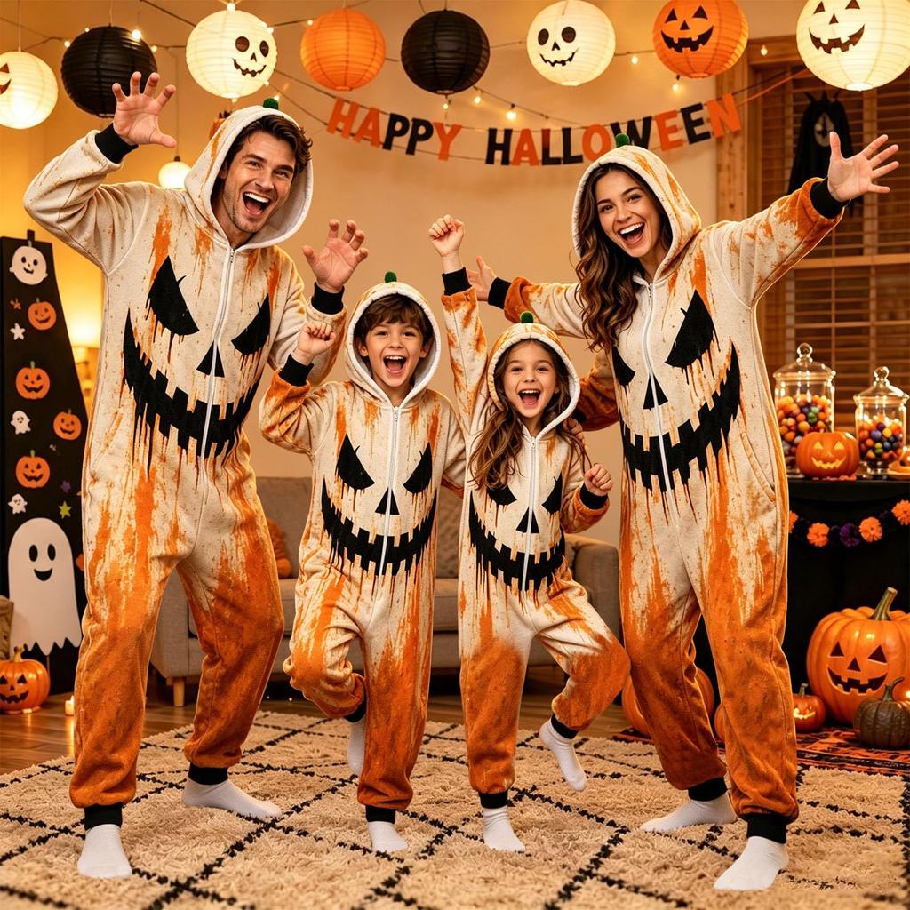 Unisex Halloween Print Hooded Outfit for Halloween Party