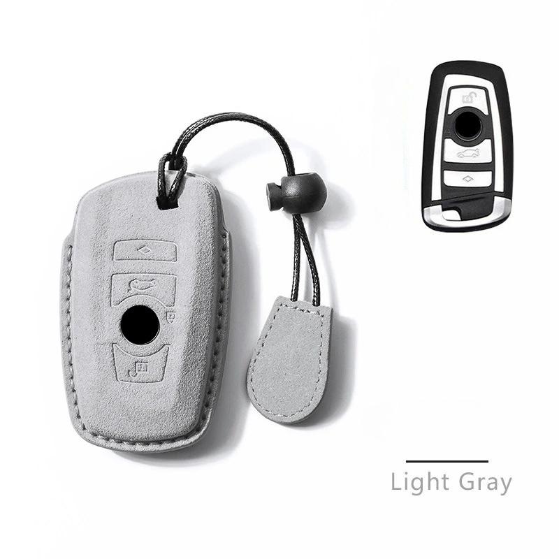 Suede Car Key Case Remote Cover Shell Holder Chain Keyring Fob For BMW 120i 225i 320i 330Li 1 2 3 Series I3 iX3 X3 X2 M3 M2 X3M