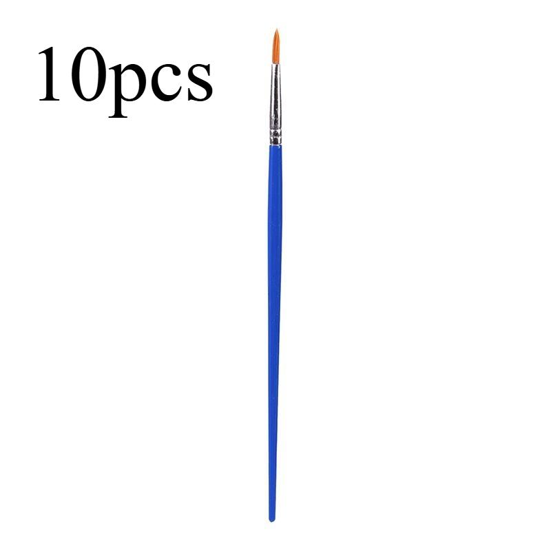 

10Pcs Nylon Pointed Specialized Brush, Beautiful, Smooth And Durable, A Tool For Painting And Coloring синій