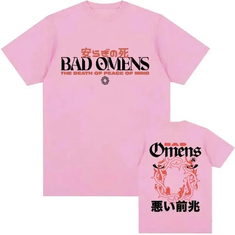 Retro Bad Omens Graphic T Shirt 2024 Tour American Music Concert T-Shirts Men's Gothic Hip Hop 100%Cotton T-Shirt Streetwear