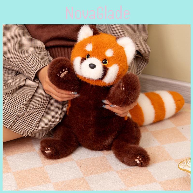 Cute Brown Panda Plush Toy 35cm Adorable Sitting Panda Doll Perfect Birthday Gift For Kids