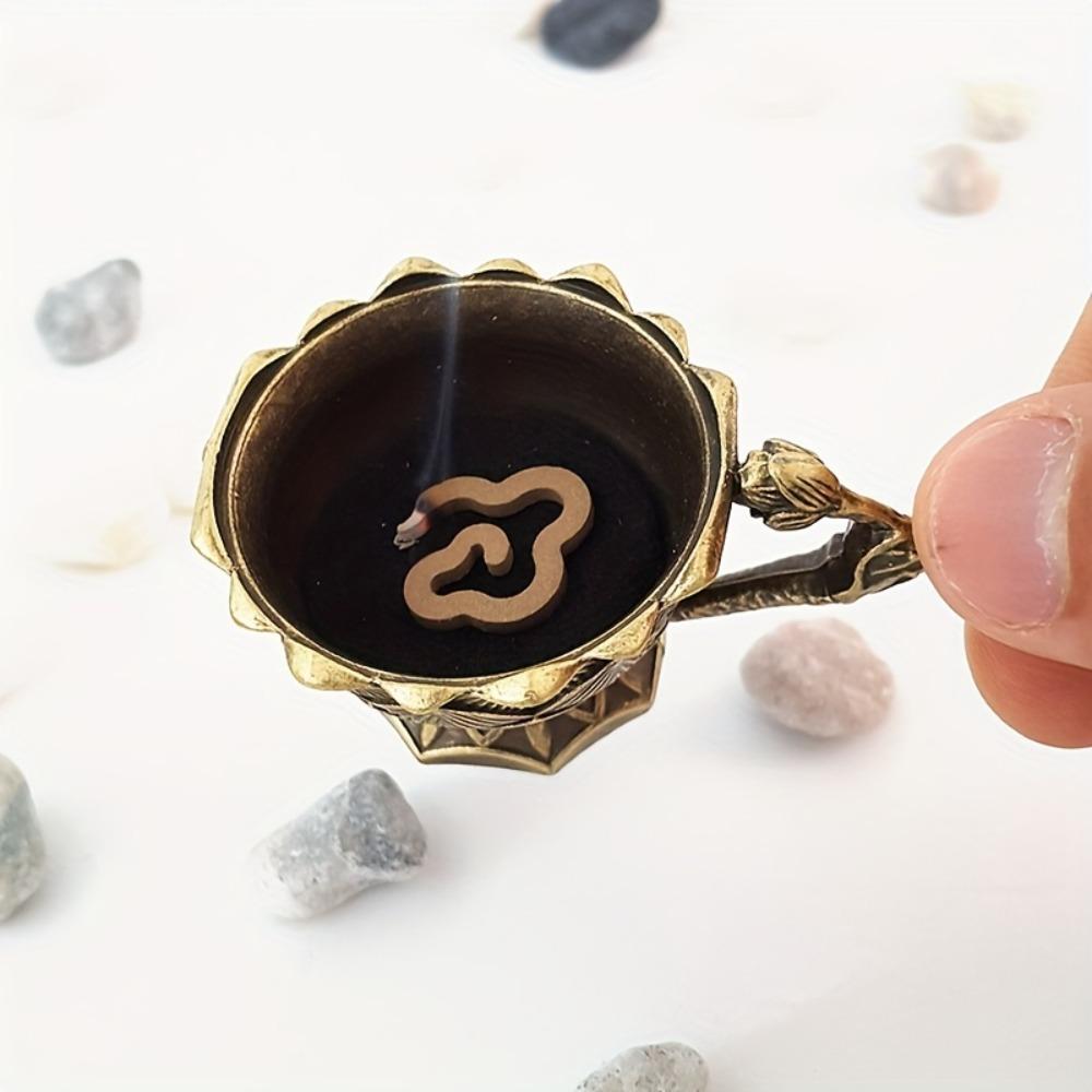 1pc Zen Lotus Incense Burner with Lid - Perfect for Yoga Studio, Home Decor, and Christmas - Includes Sandalwood Incense and Line Incense