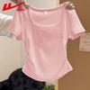 Warrior Women's Slim Fit Round Neck T-Shirt with Heart Line Print