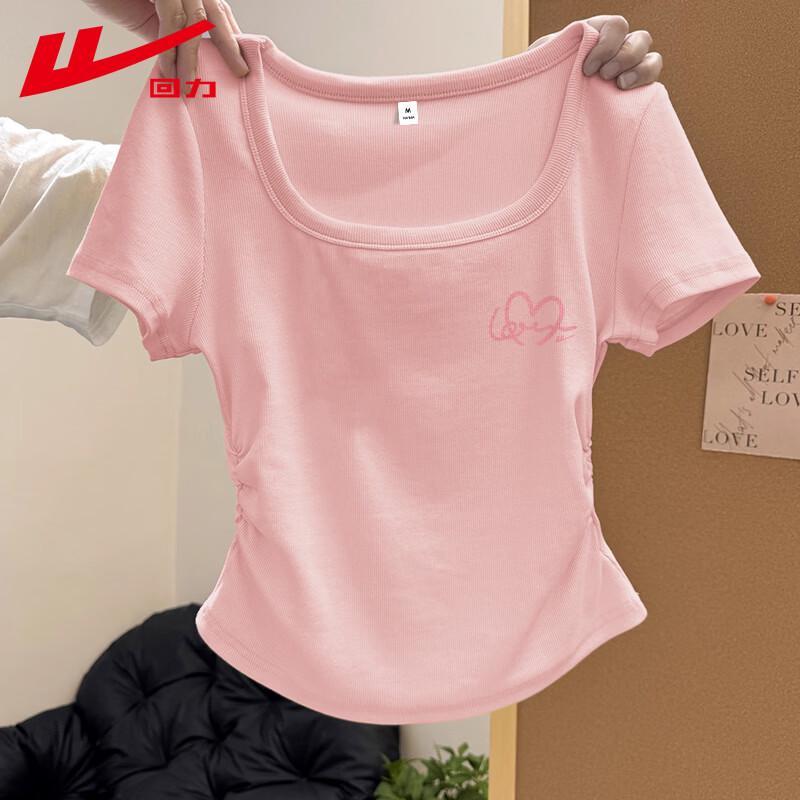 Warrior Women s Slim Fit Round Neck T-Shirt with Heart Line Print M