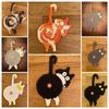 Set di 8 Sottobicchieri all'Uncinetto a Forma di Sedere di Gatto Diversi Divertenti Fatti a Mano Intrecciati Carini a Forma di Gatto Sottobicchiere per Tazza Decorazione Tavolo Scrivania