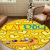 Cat Dog Adventure Round Mat, Anti-slip Circle Carpet Chair Rug For livingroom,Bedroom, Doormat Home Decor Gift Christmas Gifts